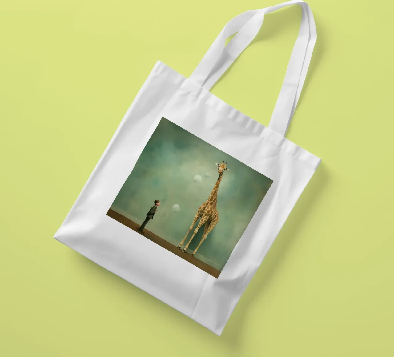 Minimal Giraffe 2 borsa in juta da Minimal Animal Art