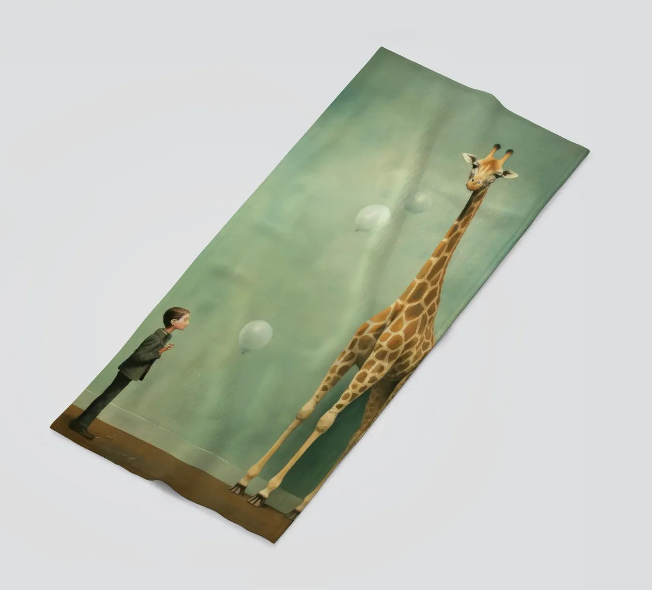 Minimal Giraffe 2 telo mare da Minimal Animal Art