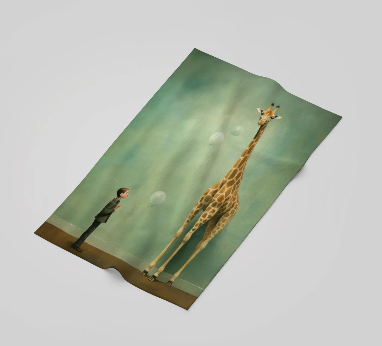 Minimal Giraffe 2 telo mare da Minimal Animal Art
