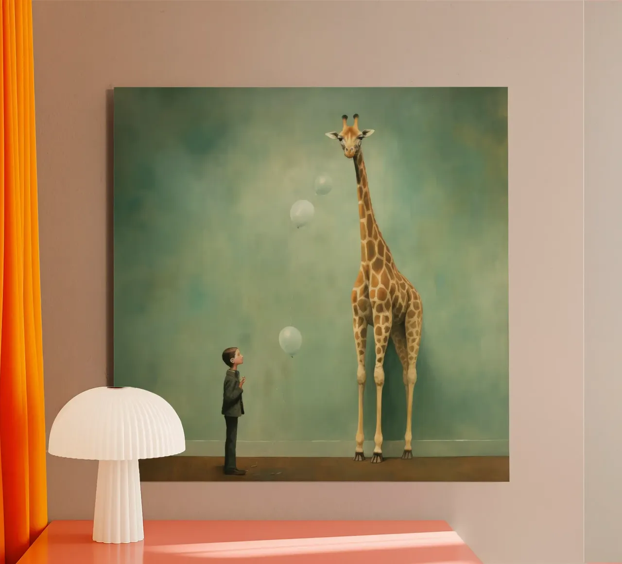 Minimal Giraffe 2 alluminio dibond da Minimal Animal Art