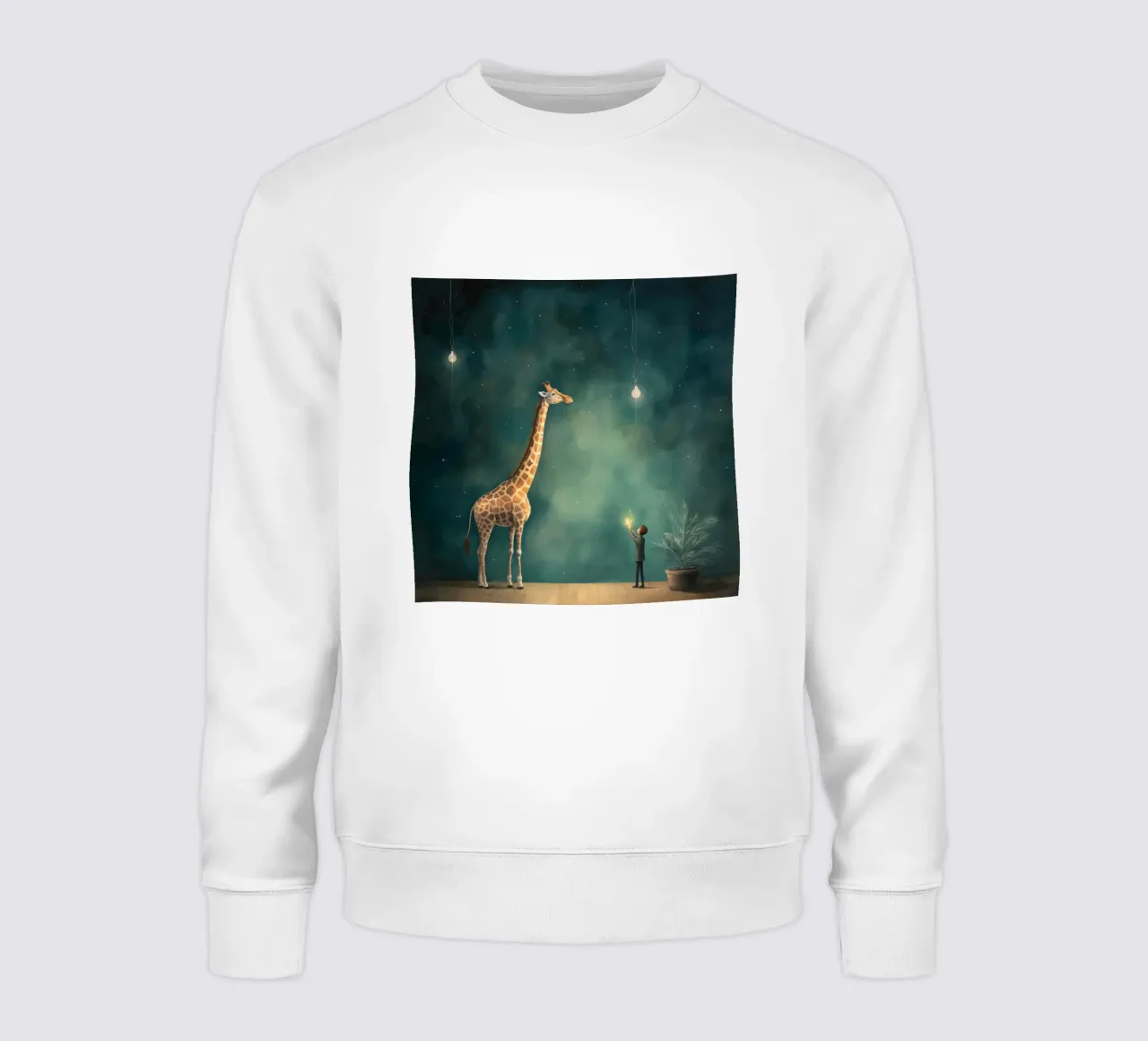 Minimale giraf 3 sweatshirt van Minimal Animal Art