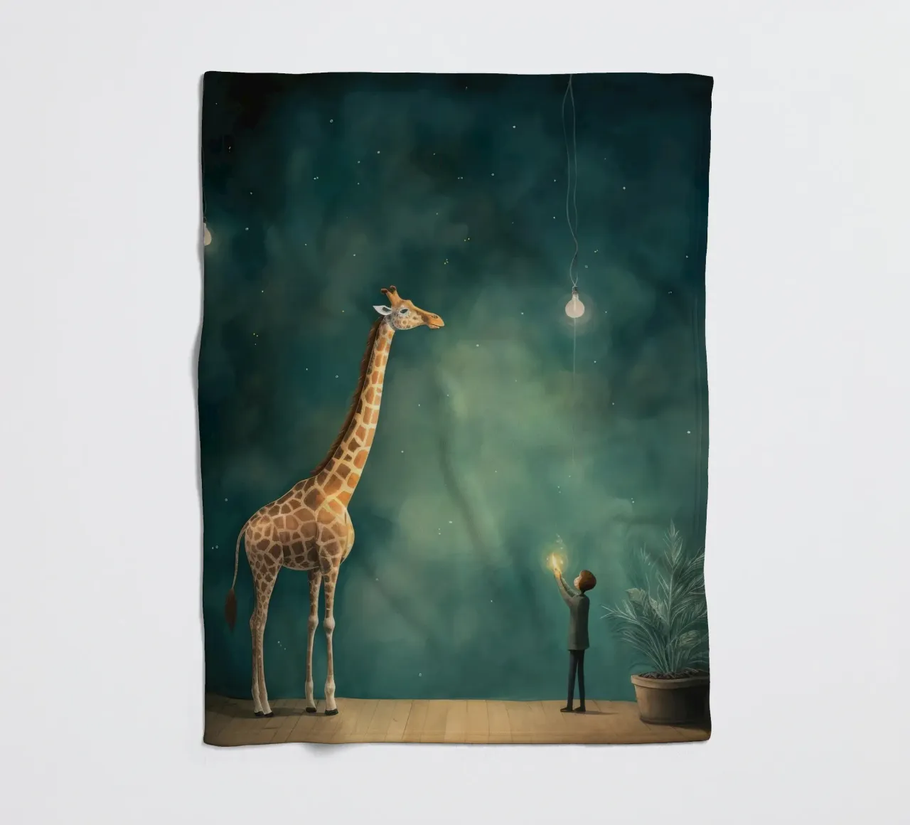 Minimal Giraffe 3 coperta in pile da Minimal Animal Art