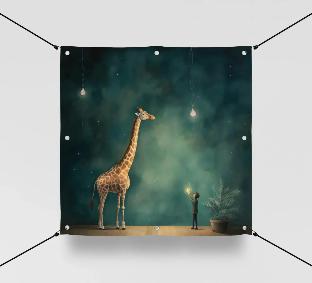 Minimal Giraffe 3 telo in pvc da Minimal Animal Art