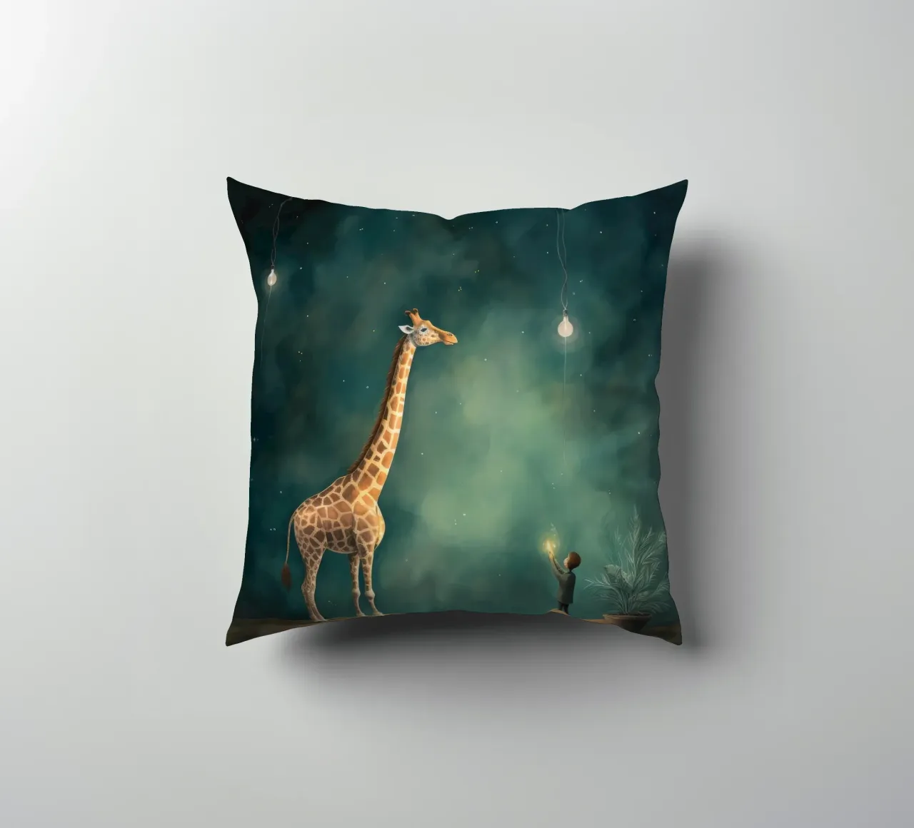 Minimal Giraffe 3 cuscino da Minimal Animal Art