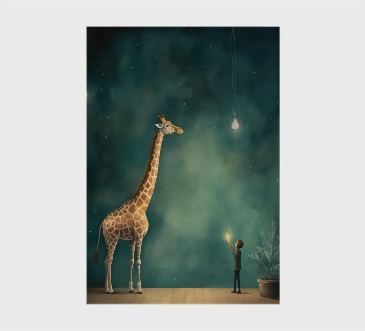 Minimal Giraffe 3 notebook by Minimal Animal Art