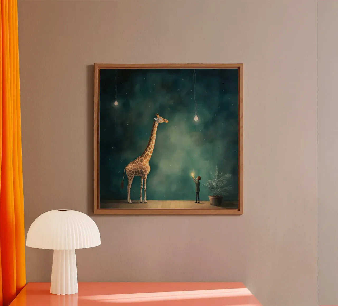 Minimal Giraffe 3 alluminio dibond da Minimal Animal Art