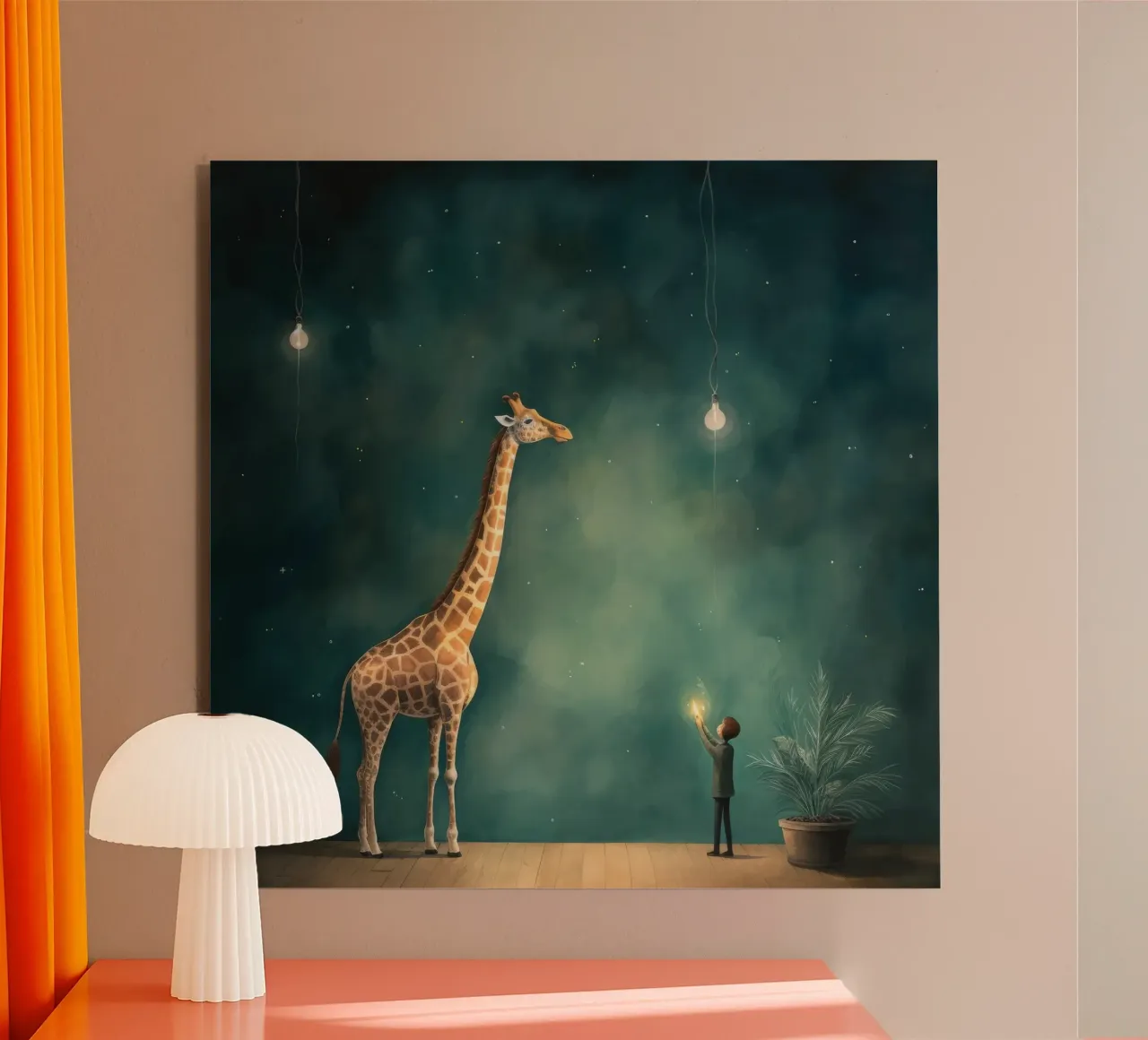 Minimal Giraffe 3 alluminio dibond da Minimal Animal Art