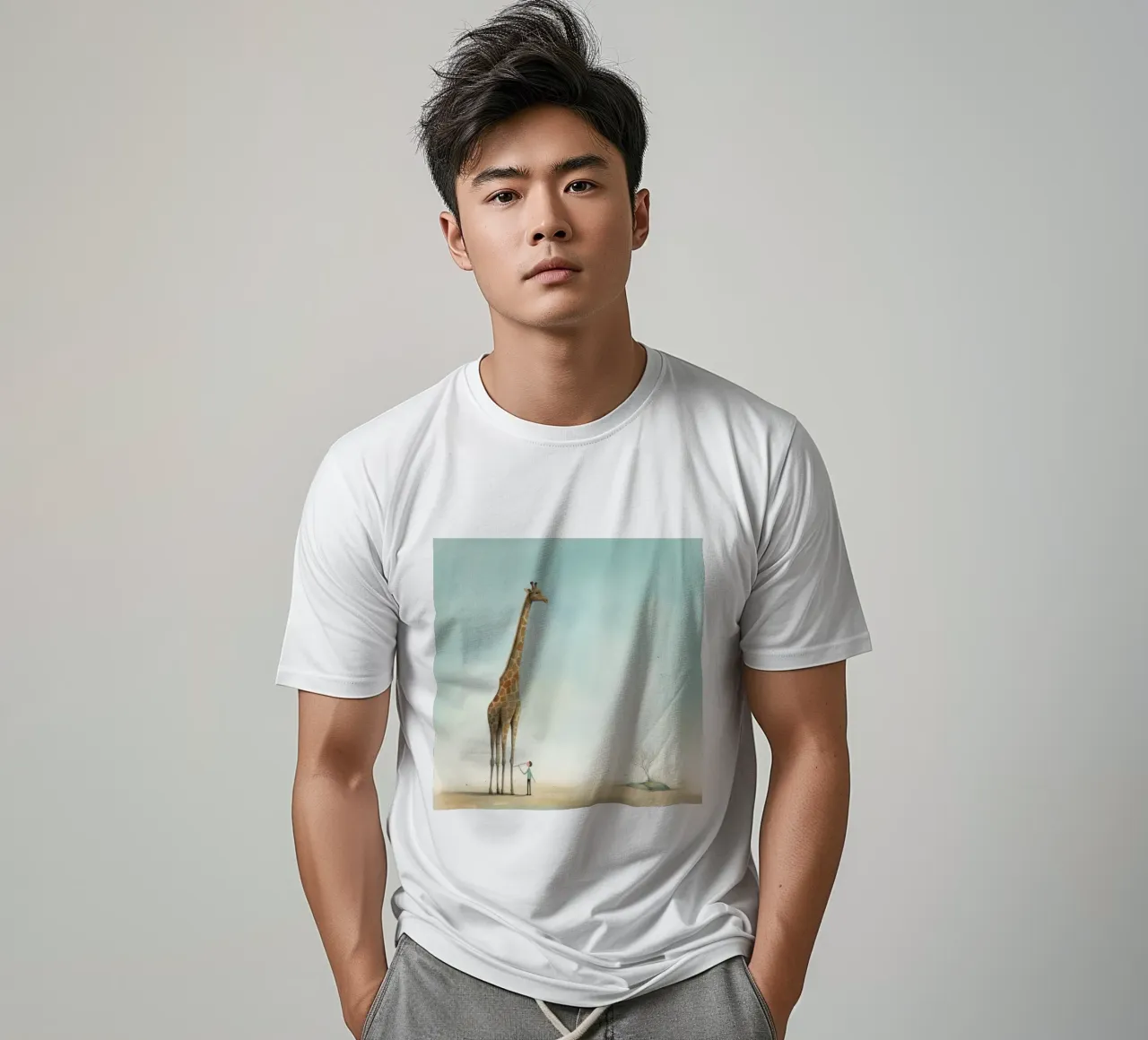 Minimal Giraffe 4 t-shirt da Minimal Animal Art
