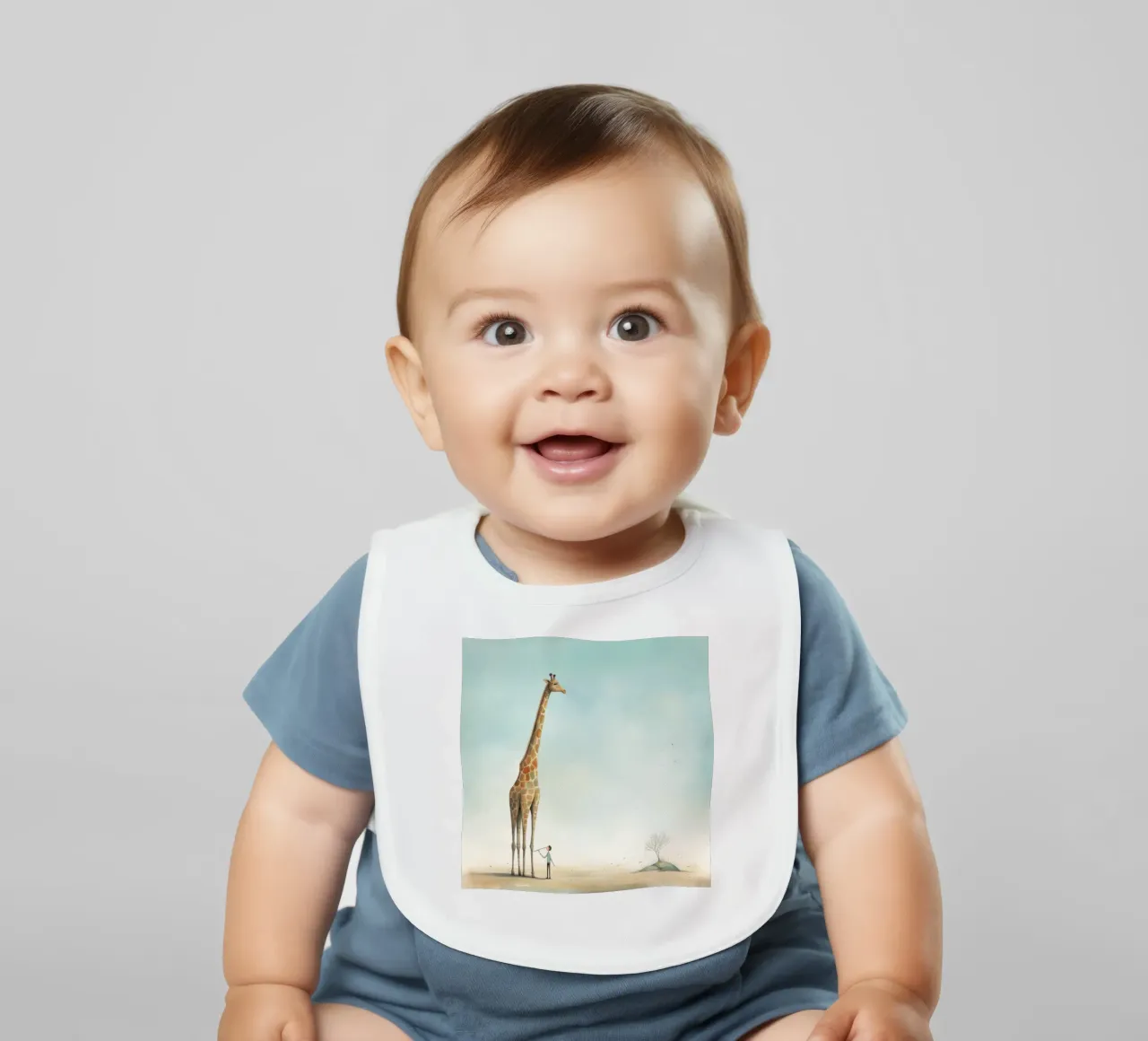 Minimal Giraffe 4 bavaglino da Minimal Animal Art