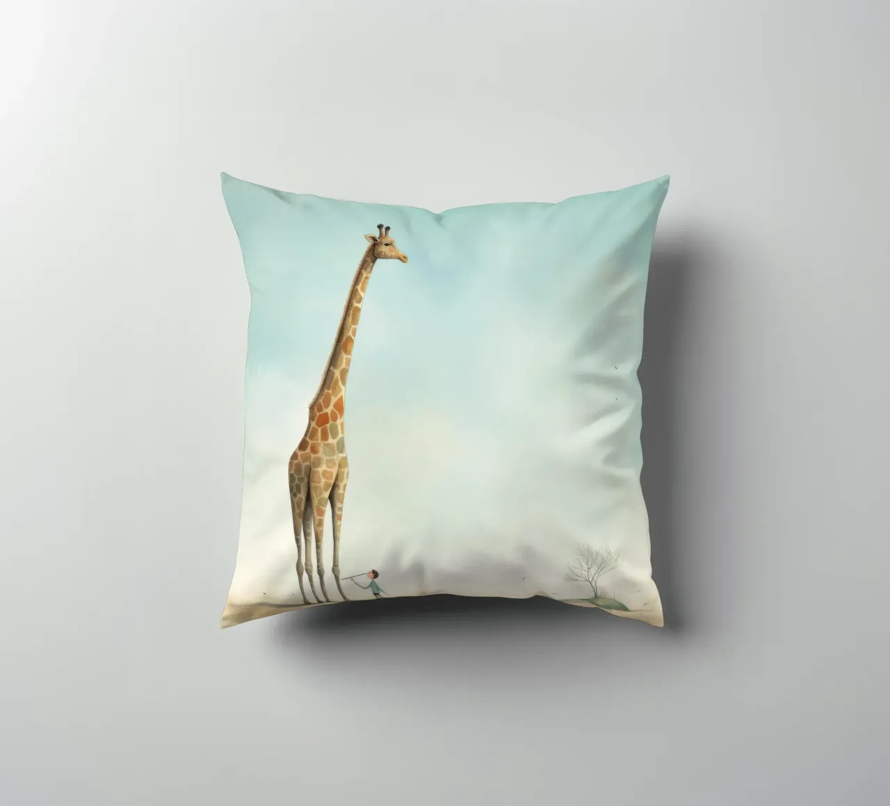 Minimal Giraffe 4 cuscino da Minimal Animal Art
