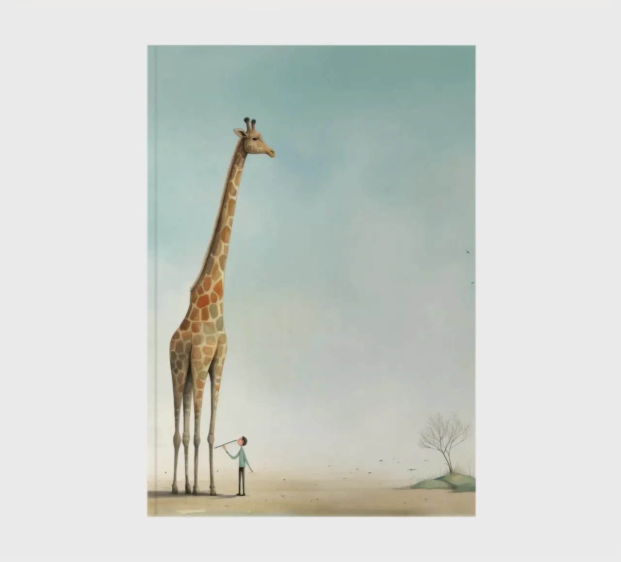 Minimal Giraffe 4 notebook by Minimal Animal Art