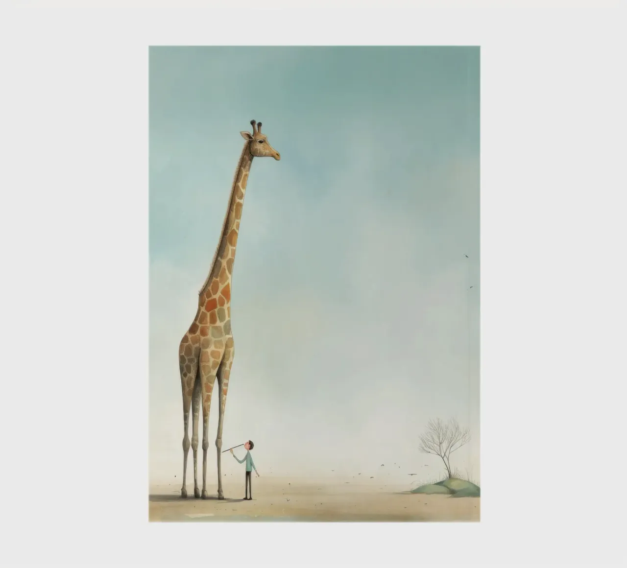 Minimal Giraffe 4 notebook by Minimal Animal Art