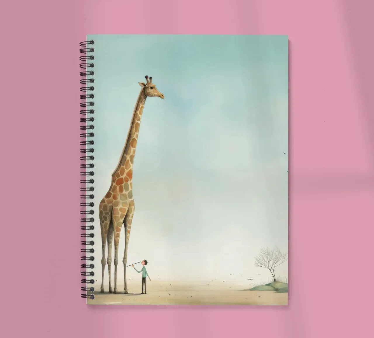 Minimal Giraffe 4 spiral notebook by Minimal Animal Art