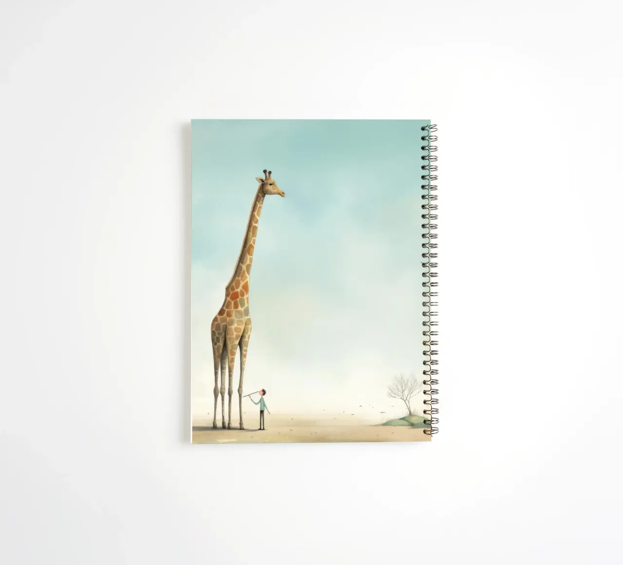 Minimal Giraffe 4 spiral notebook by Minimal Animal Art