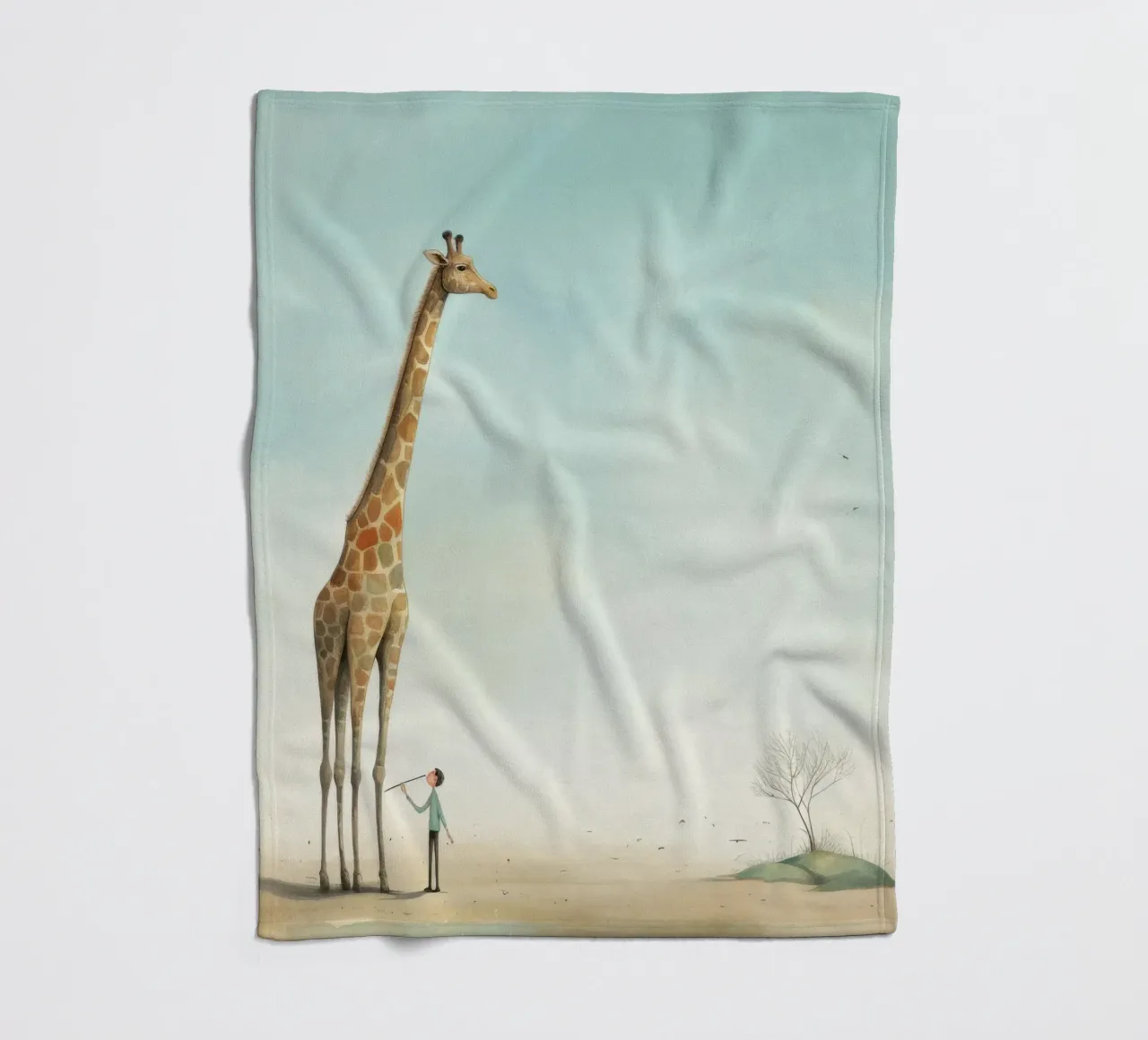 Minimal Giraffe 4 coperta in pile da Minimal Animal Art