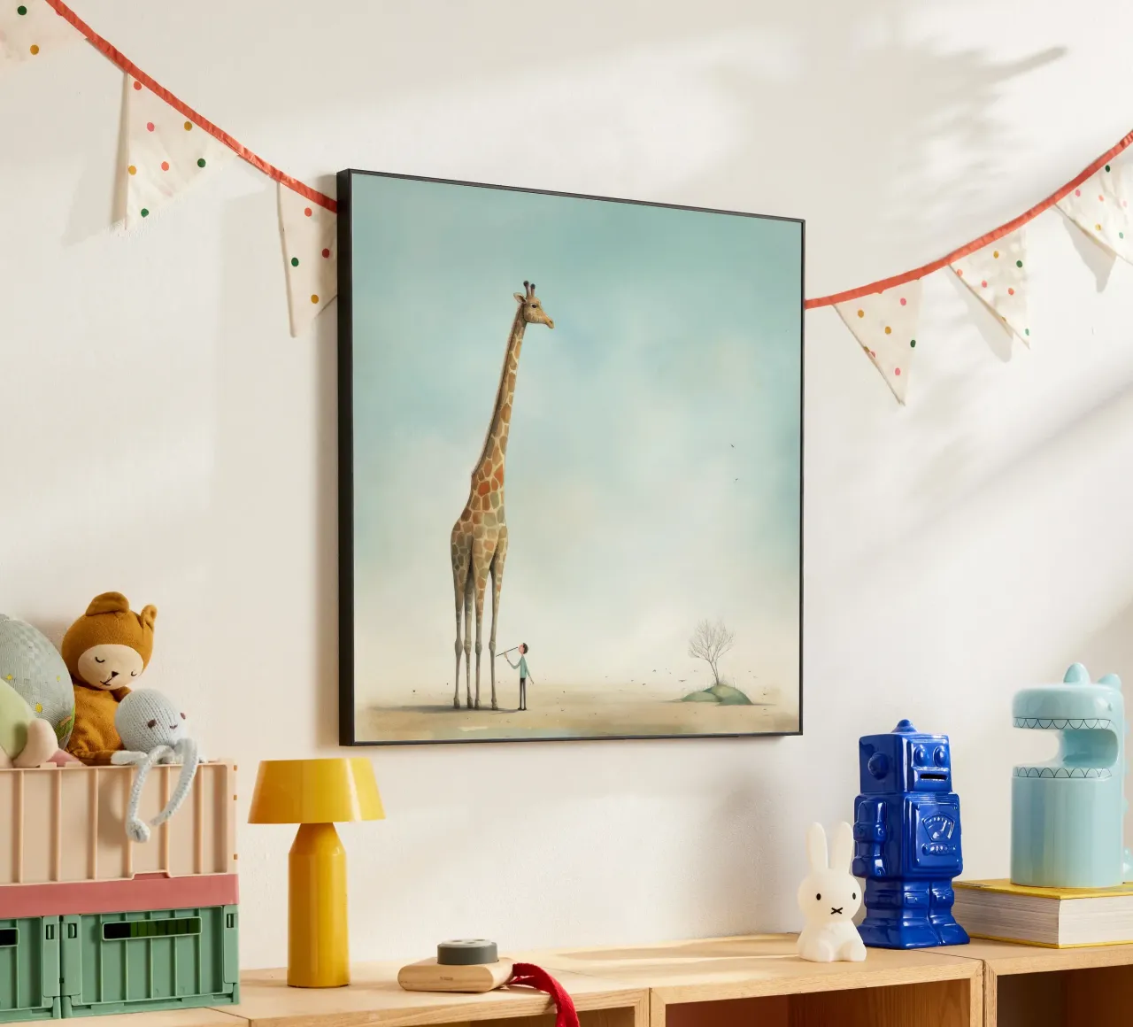 Minimal Giraffe 4 alluminio dibond da Minimal Animal Art
