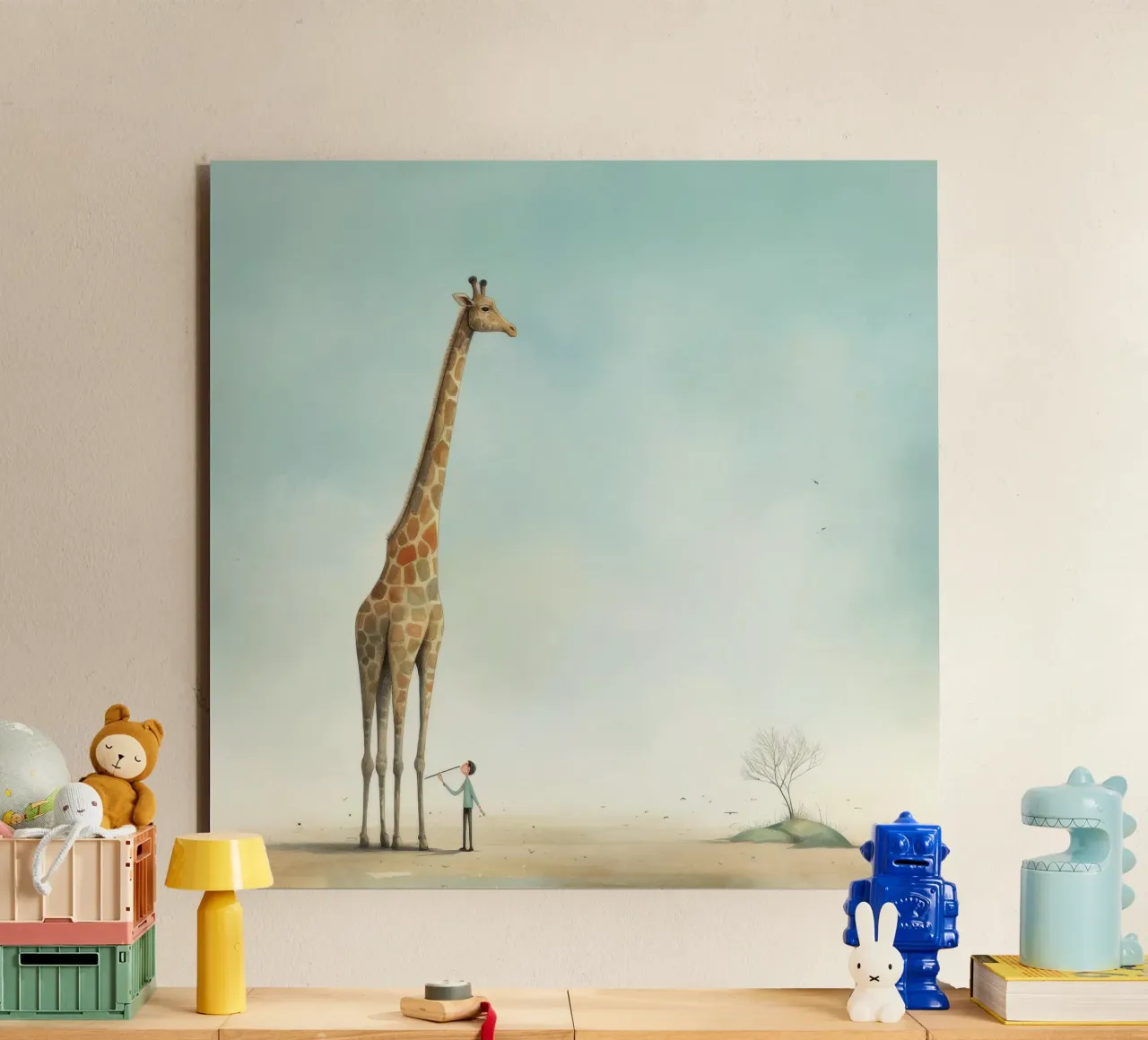 Minimal Giraffe 4 alluminio dibond da Minimal Animal Art