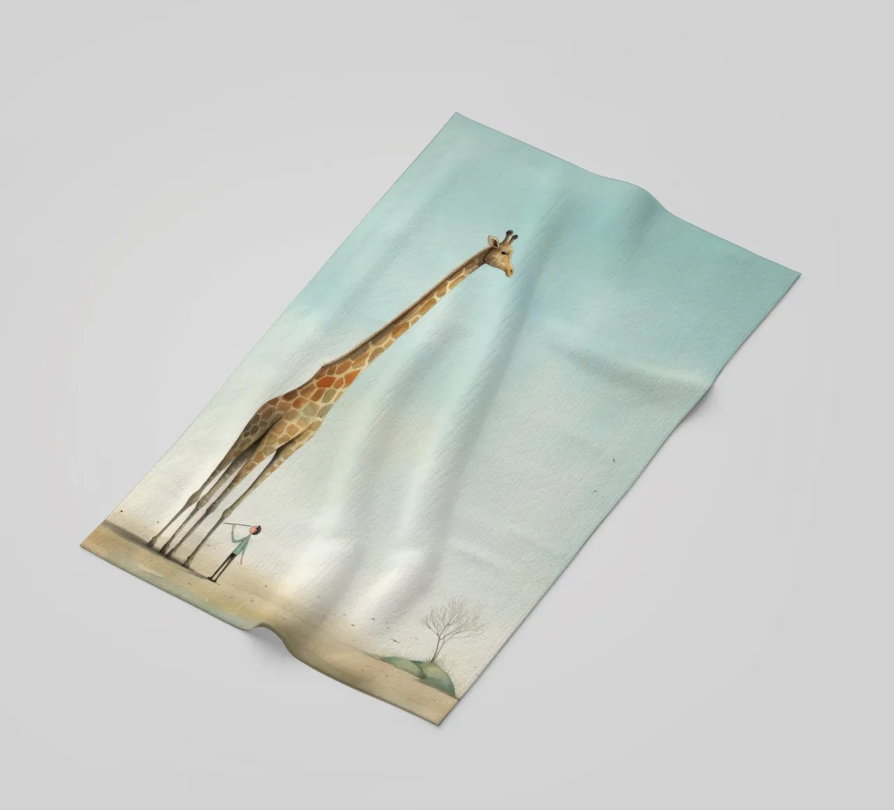 Minimal Giraffe 4 telo mare da Minimal Animal Art