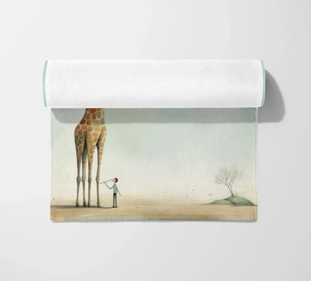 Minimal Giraffe 4 telo mare da Minimal Animal Art