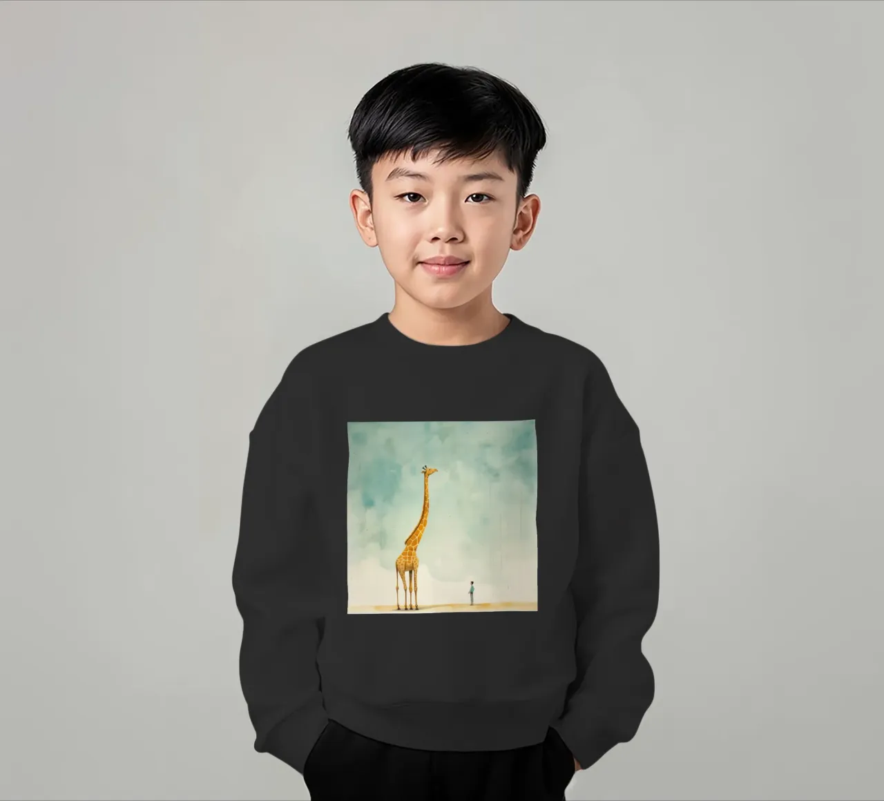 Minimal Giraffe 1 felpa bambino da Minimal Animal Art