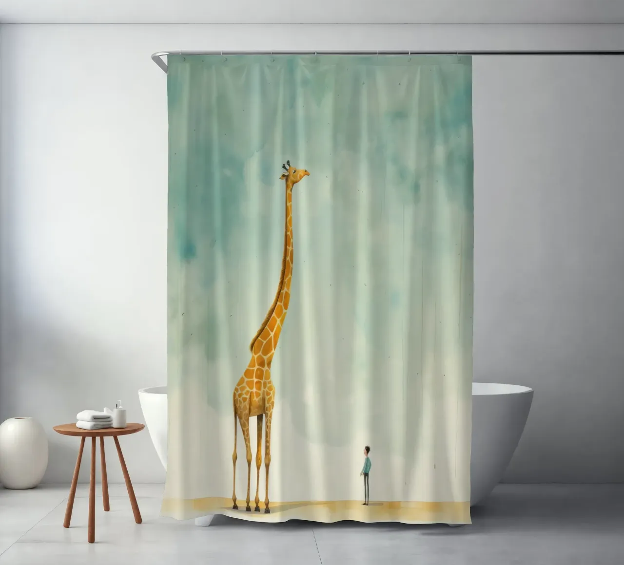 Minimal Giraffe 1 tenda da doccia da Minimal Animal Art