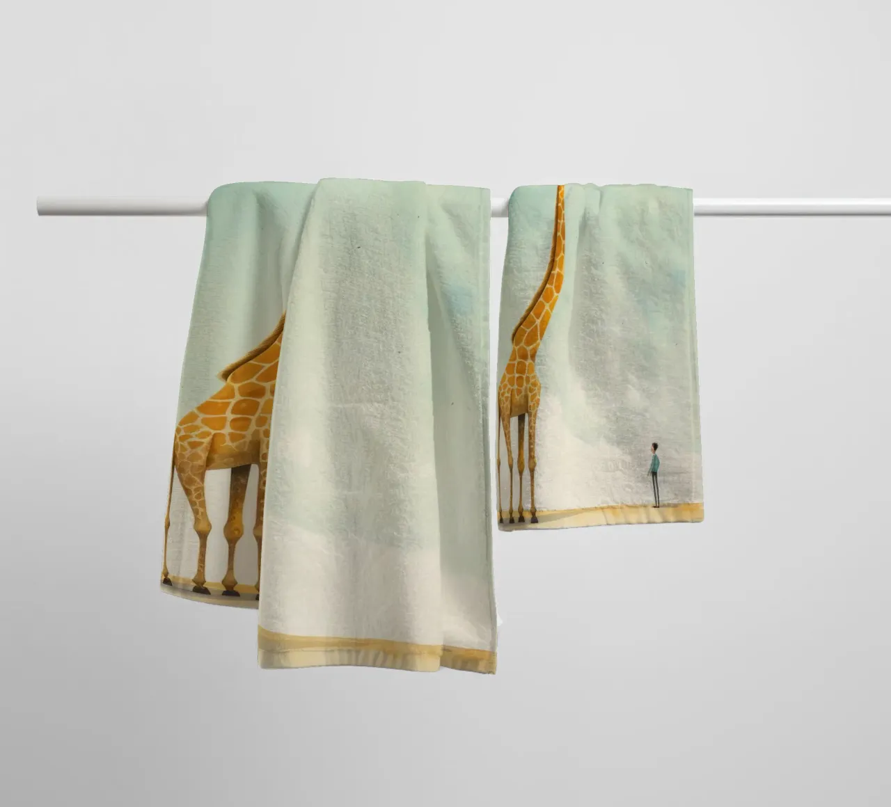 Minimal Giraffe 1 asciugamano da bagno da Minimal Animal Art