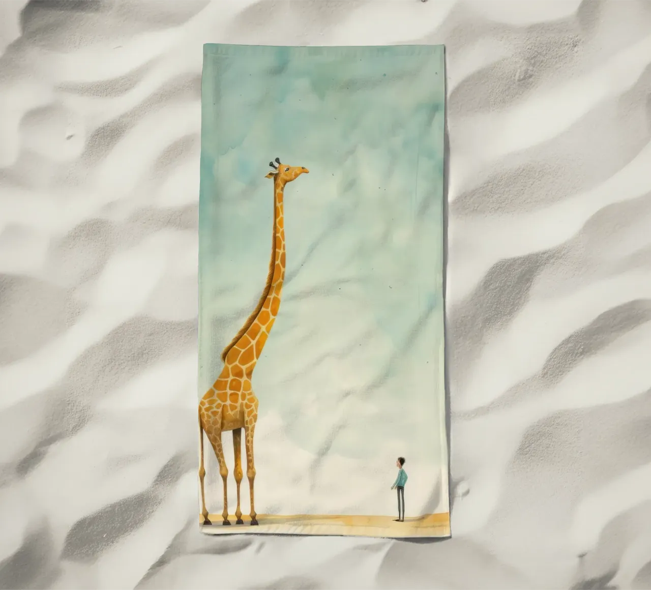 Minimal Giraffe 1 telo mare da Minimal Animal Art