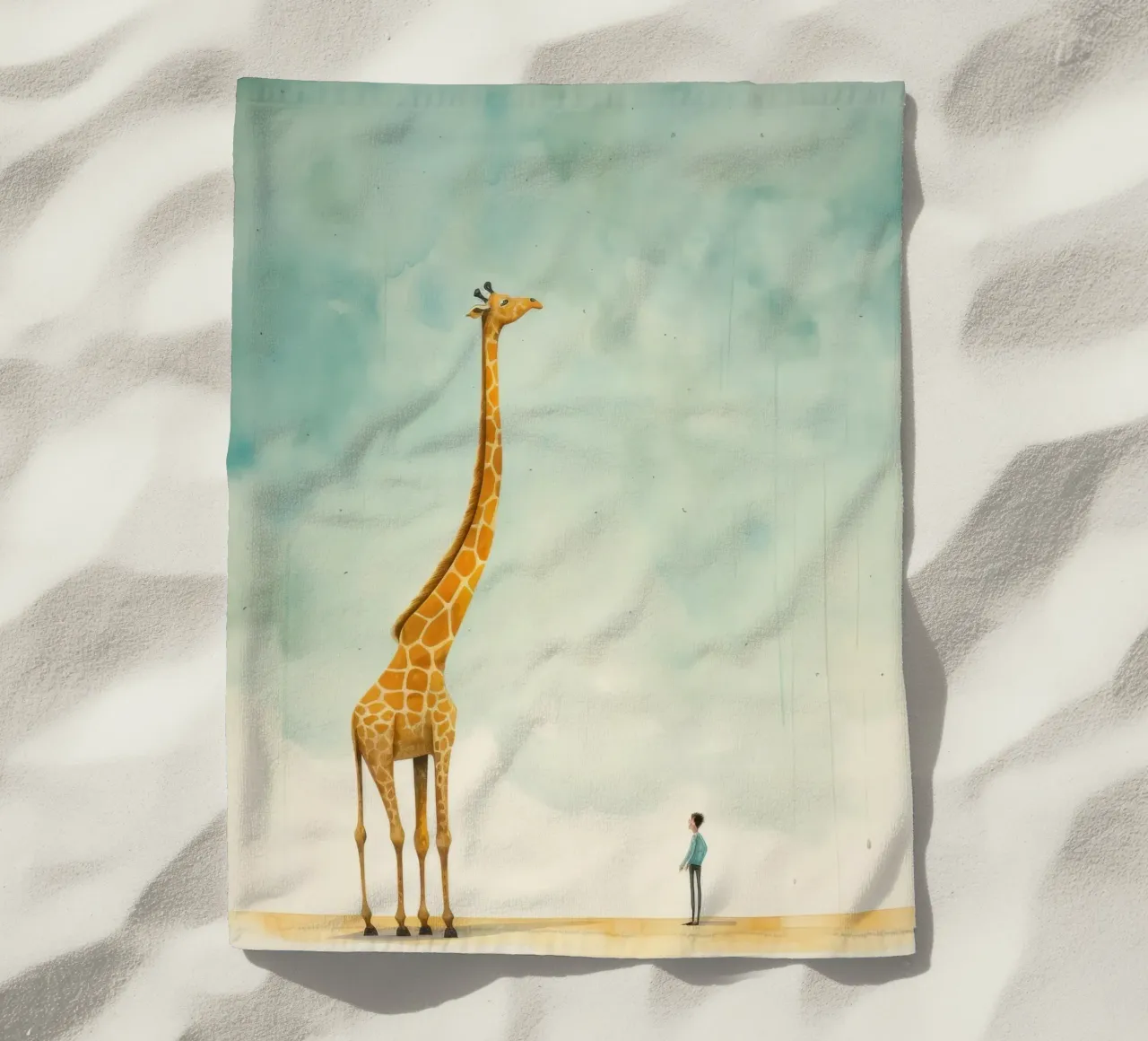 Minimal Giraffe 1 telo mare da Minimal Animal Art