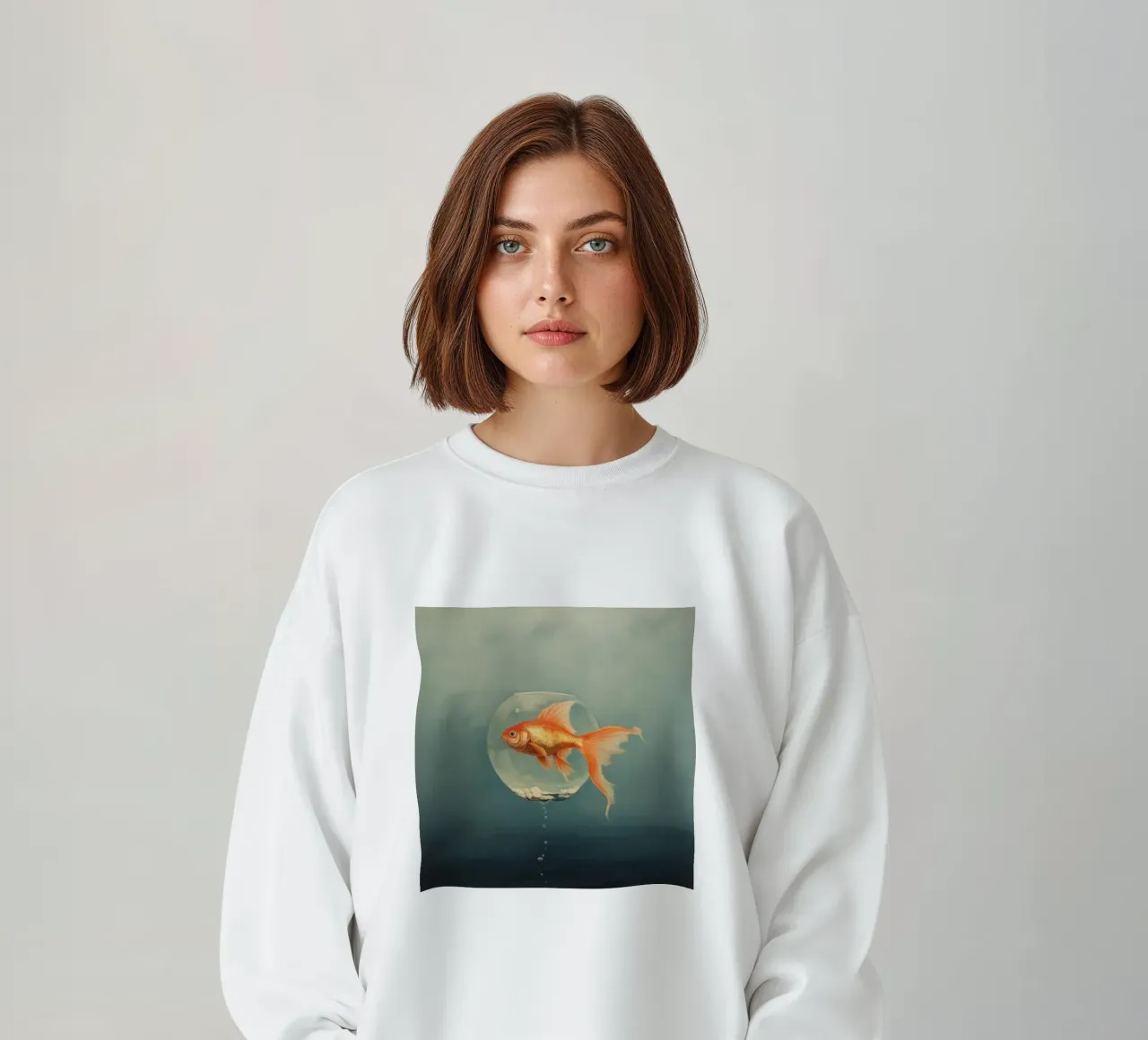 Pesce rosso minimo 2 felpa da Minimal Animal Art