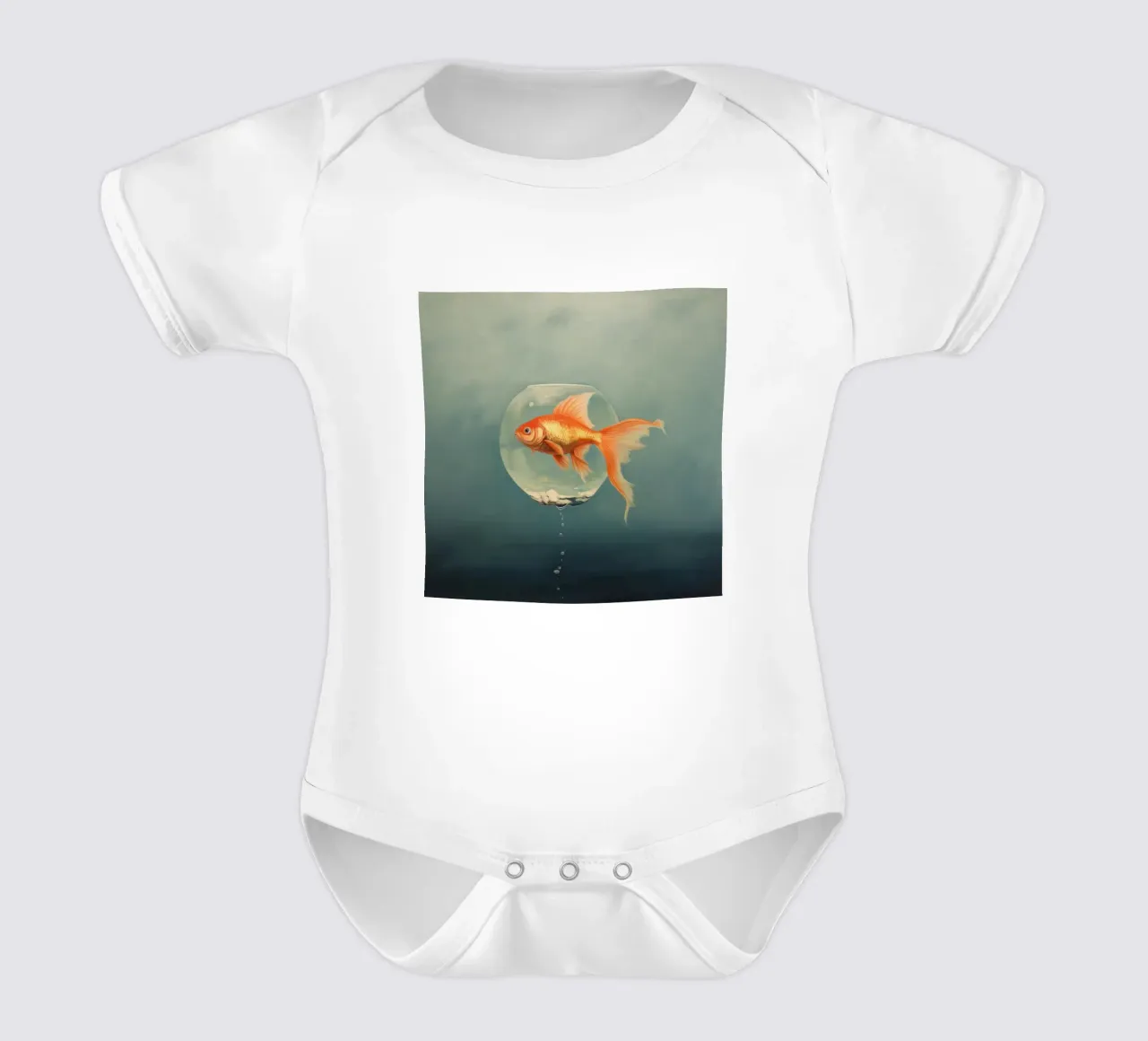 Pesce rosso minimo 2 body neonato maniche corte da Minimal Animal Art