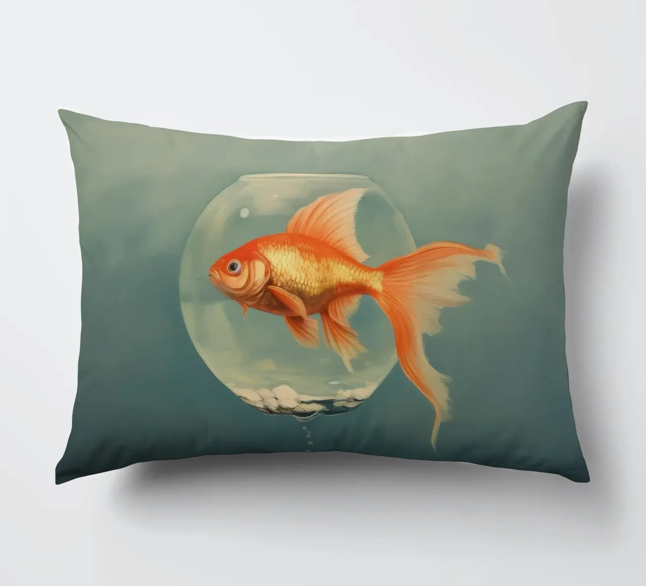 Pesce rosso minimo 2 cuscino da Minimal Animal Art