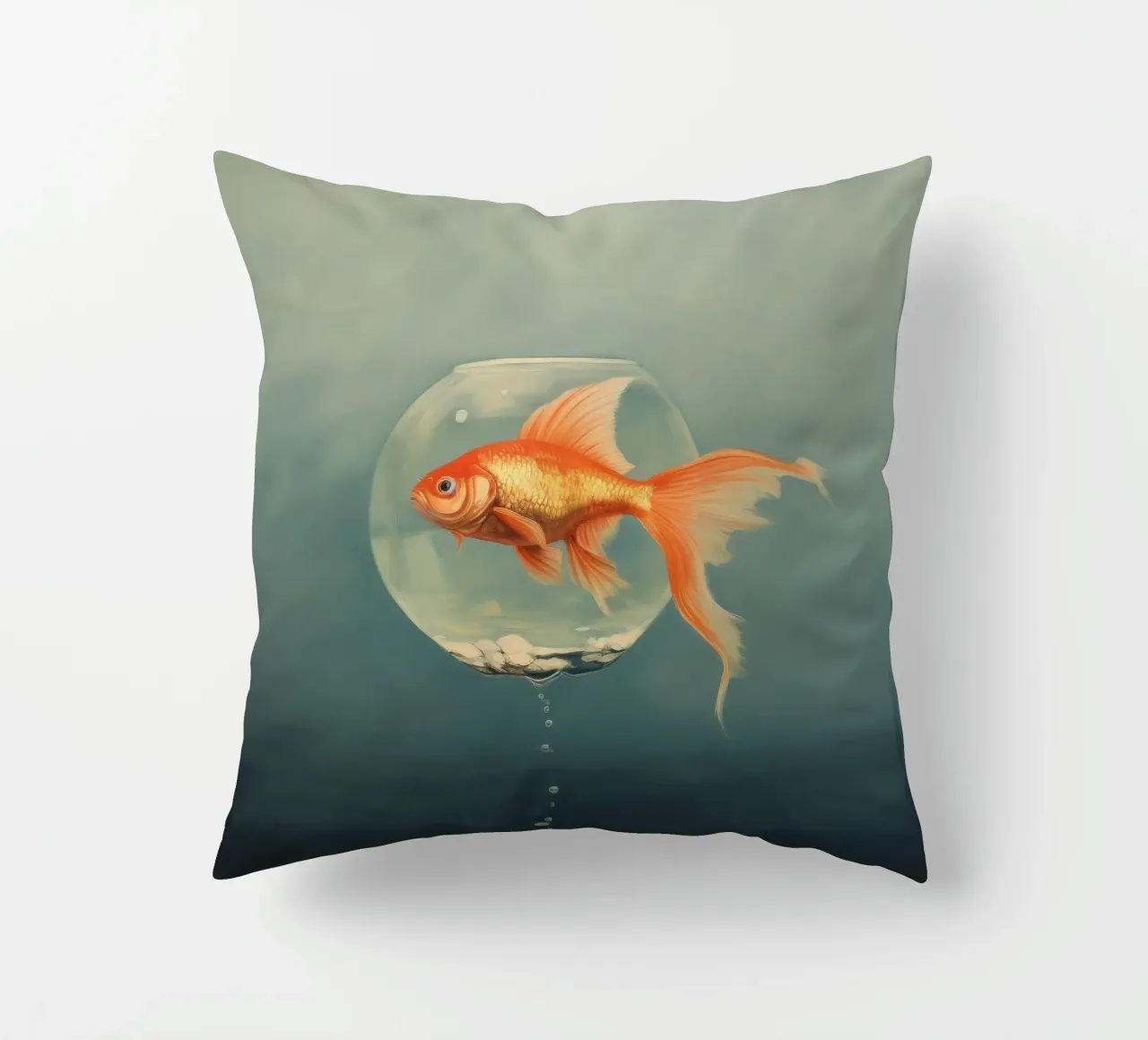 Pesce rosso minimo 2 cuscino da Minimal Animal Art