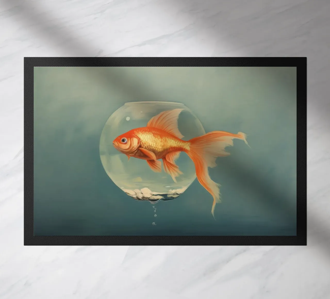 Pesce rosso minimo 2 zerbino da Minimal Animal Art