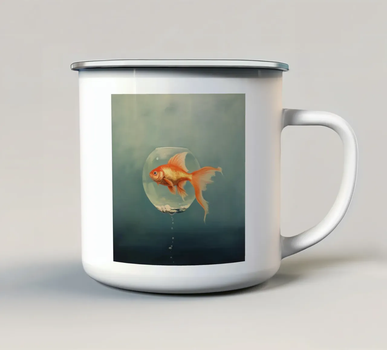 Pesce rosso minimo 2 tazza in smalto da Minimal Animal Art