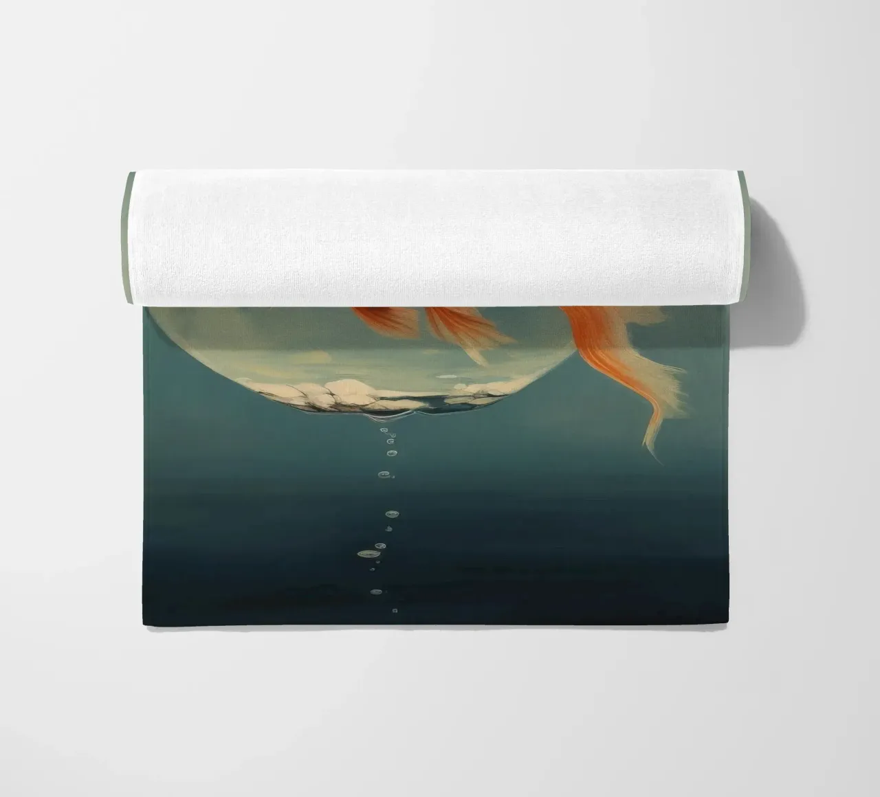 Pesce rosso minimo 2 telo mare da Minimal Animal Art