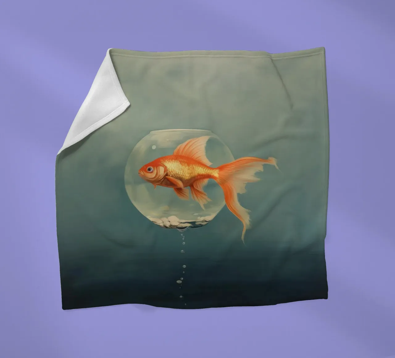 Pesce rosso minimo 2 coperta in pile da Minimal Animal Art