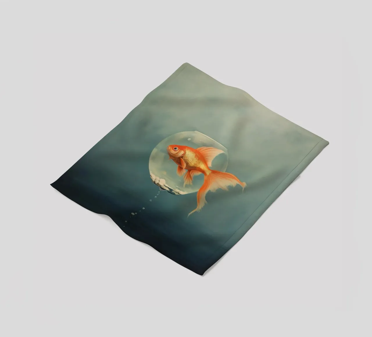 Pesce rosso minimo 2 coperta in pile da Minimal Animal Art