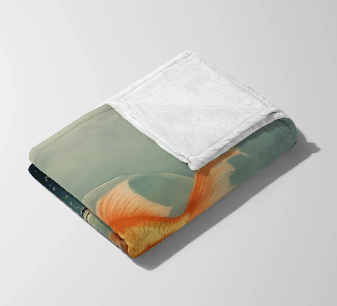Pesce rosso minimo 2 coperta in pile da Minimal Animal Art