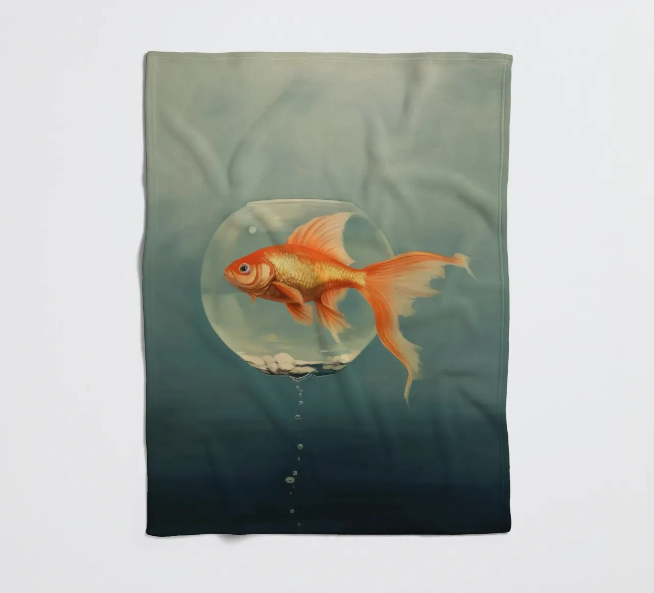 Pesce rosso minimo 2 coperta in pile da Minimal Animal Art
