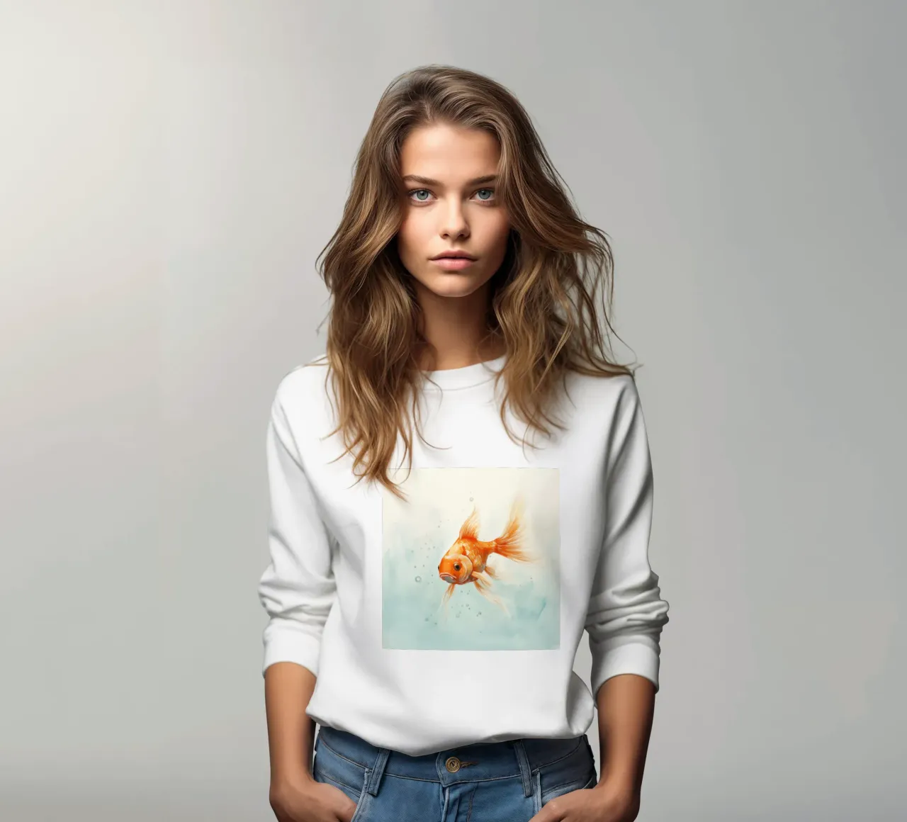 Pesce rosso minimo 3 felpa da Minimal Animal Art