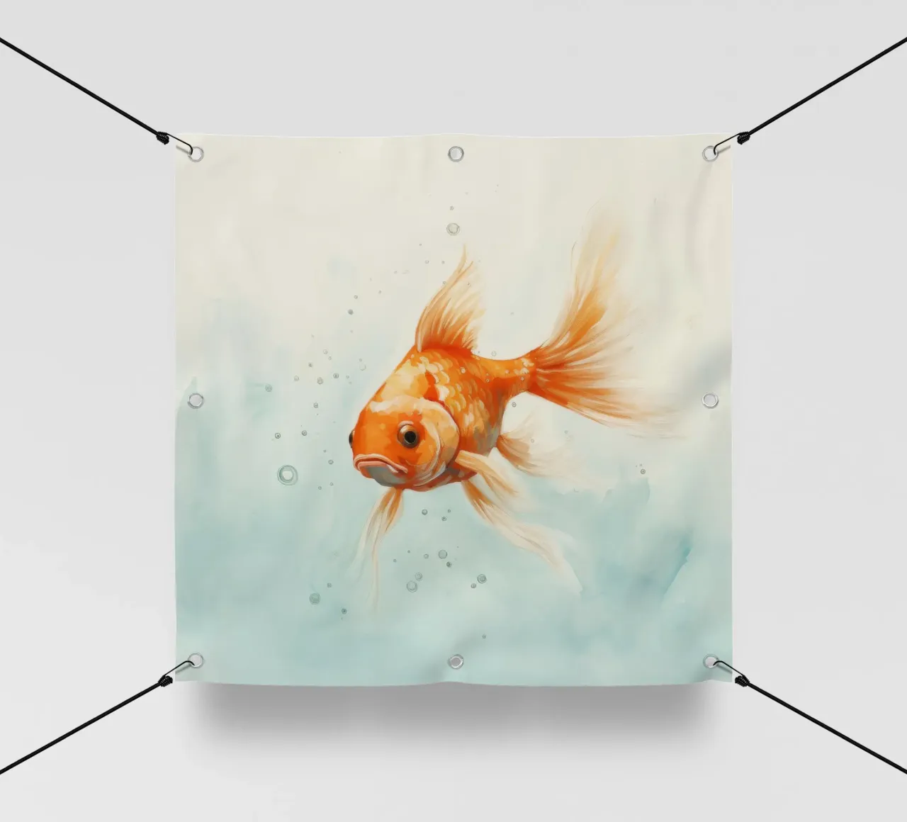 Pesce rosso minimo 3 telo in pvc da Minimal Animal Art