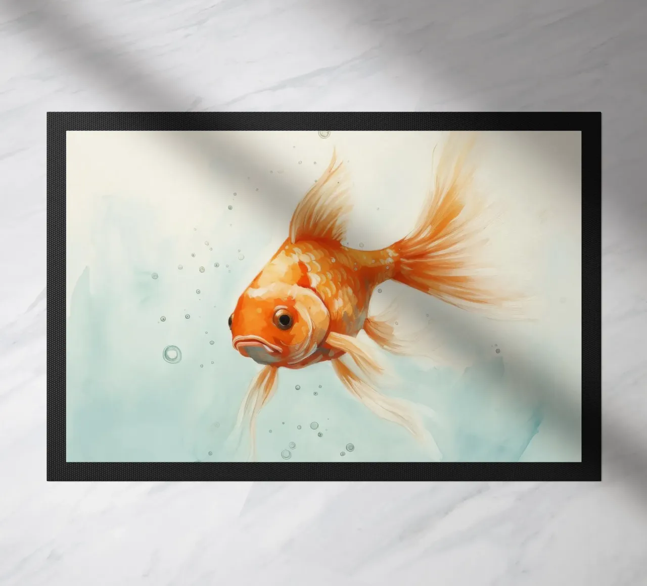 Pesce rosso minimo 3 zerbino da Minimal Animal Art