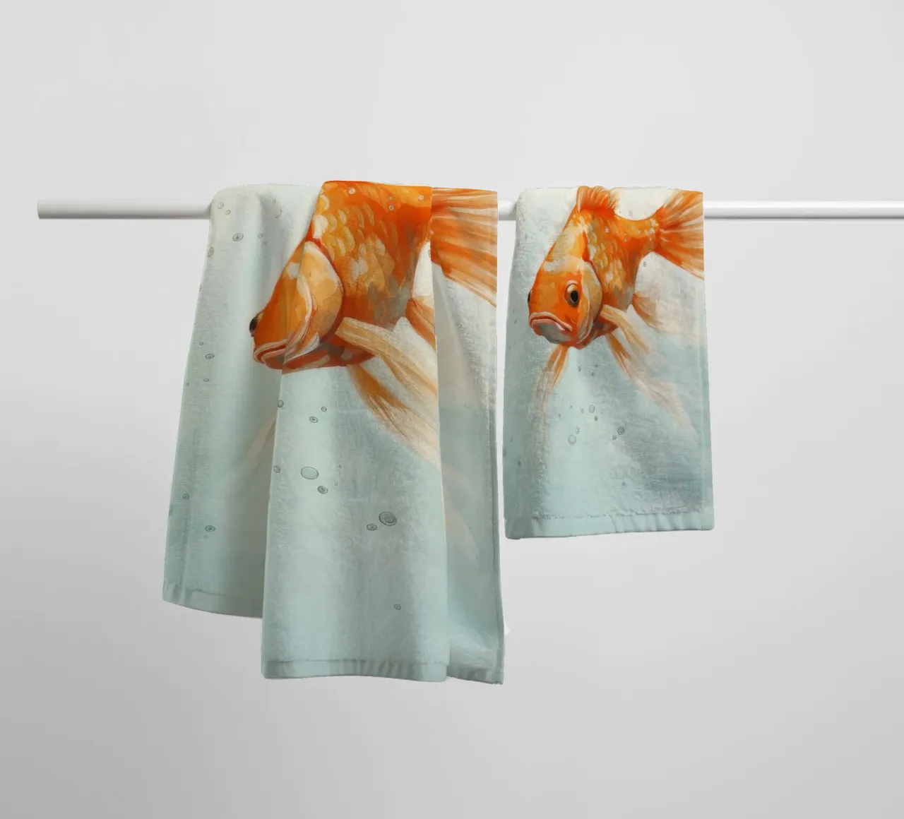 Pesce rosso minimo 3 asciugamano da bagno da Minimal Animal Art