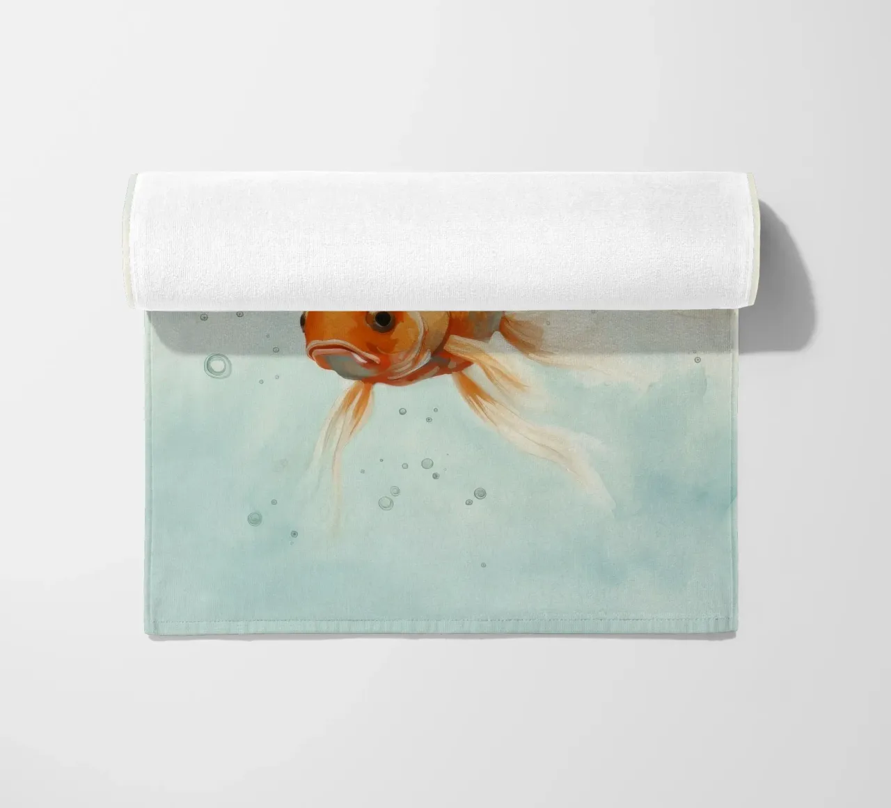 Pesce rosso minimo 3 telo mare da Minimal Animal Art