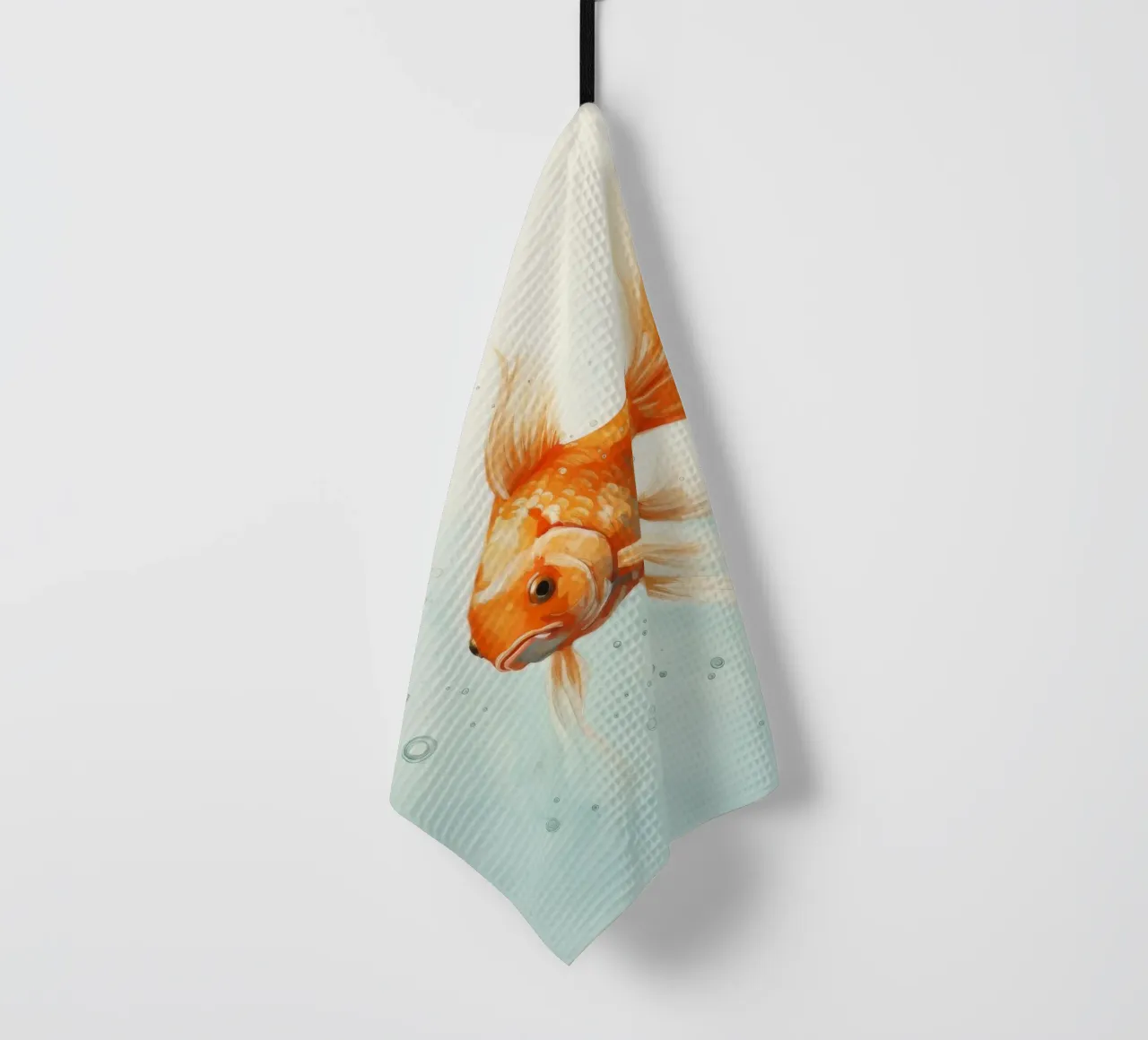 Poisson rouge minimal 3 torchon de Minimal Animal Art