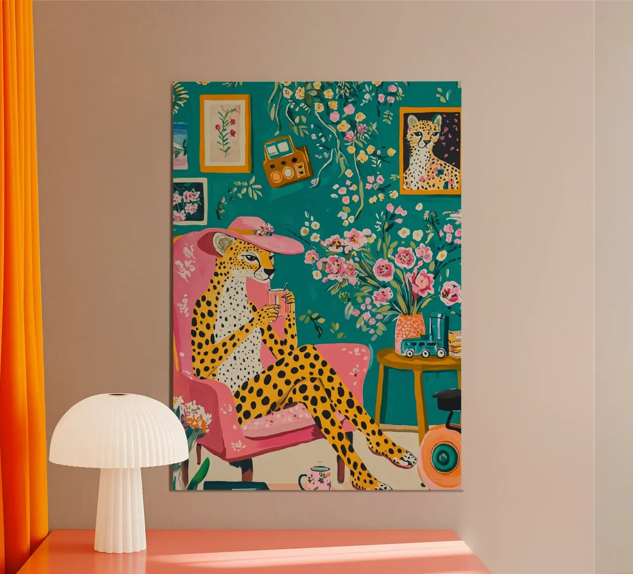 Arte murale astratta animale eclettica, stampe moderne colorate poster da Boheme