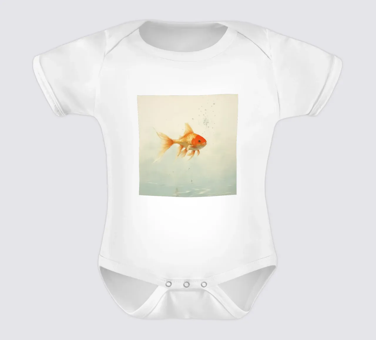 Pesce rosso minimo 4 body neonato maniche corte da Minimal Animal Art