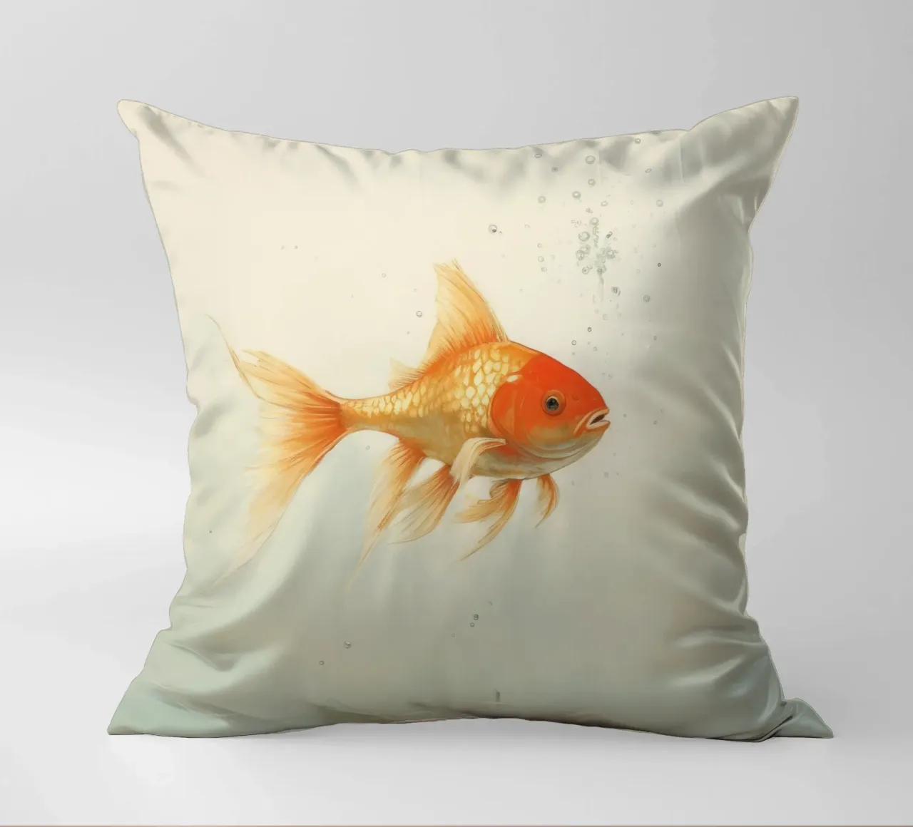 Pesce rosso minimo 4 cuscino da Minimal Animal Art