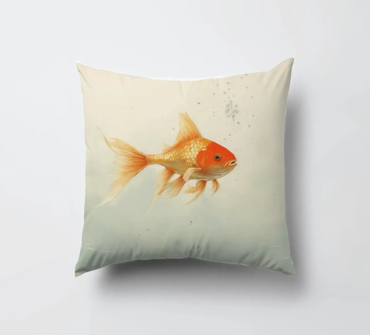Pesce rosso minimo 4 cuscino da Minimal Animal Art