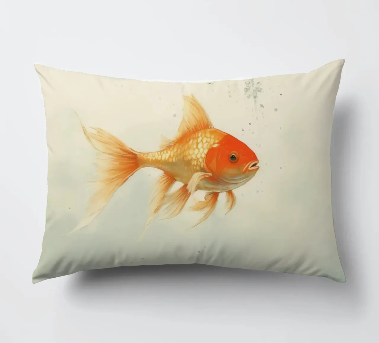 Pesce rosso minimo 4 cuscino da Minimal Animal Art
